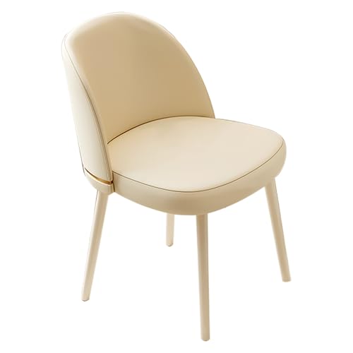 YEQING Schminkstuhl mit Rückenlehne, Gepolsterte Seitenstühle Metallbeinen, Drehstuhl für Esszimmer, Wohnzimmer, Schlafzimmer, Schminktisch(White) von YEQING