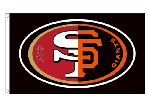 YERCHIC 49ers Giants Stadtflagge San Francisco SF City Banner für Sportfan, Garage, Innen- und Außenbereich, Raum, Männerhöhle, Wanddekoration von YERCHIC