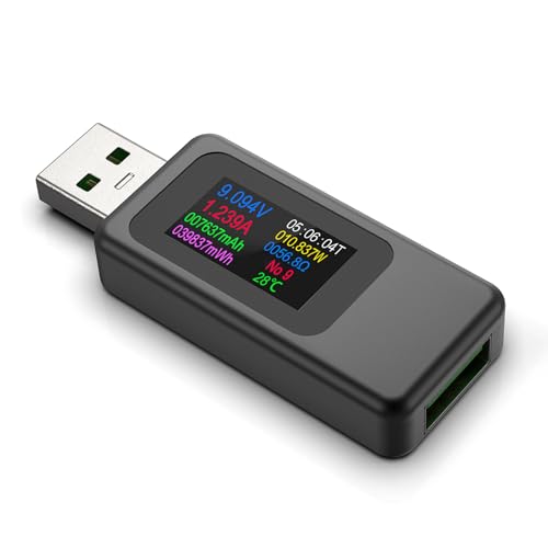 YEREADW USB Tester Messgerät Multimeter Digital, 4-30V 0-6.5A QC USB Voltmeter Power Meter Kapazität Spannungsprüfer Strommessgerät, USB Leistungskapazität Detektor YEREADW USB Tester Messgerät Multimeter Digital, 4-30V 0-6.5A QC USB Voltmeter Power Meter Kapazität Spannungsprüfer Strommessgerät, USB Leistungskapazität Detektor von YEREADW