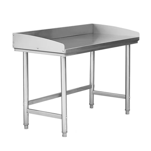 YERUNGT Edelstahl Arbeitstisch, Lebensmittelzubereitung mit 3-seitiger Spritzschutz, Edelstahltisch für Küche Bar Restaurantar Küche, Metzgerei & Catering(100 * 40 * 80cm/39.4 * 15.7 * 31.5in) von YERUNGT