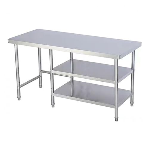 YERUNGT Schwerlastregal Arbeitstisch, Edelstahltisch mit Ablagefläche, Arbeitstisch Aus Metall, für Restaurant Haushalten Schule Hinterhof Zuhause und Hotel(100 * 50 * 80cm/39.4 * 19.7 * 31.5in) von YERUNGT