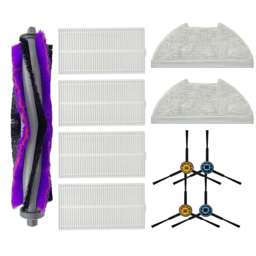 YERXPAFT Ersatzteile für Eureka E10S Roboter Staubsauger 1 Hauptbürste, 4 Seitenbürste, 4 Filter, 2 Wischpad Zubehör von YERXPAFT