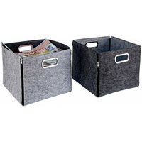 4x Graue Filz Zip Box Ass2 von YES EVERYDAY