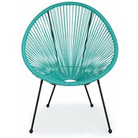 Moderne Lounge Set Parker mit Sesseln und Couchtisch aus synthetischem Seil für Garten und Veranda -Sessel / Hellblau von YES EVERYDAY