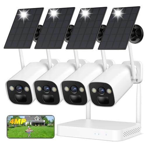 YESKAMOU 4MP Kamera Überwachung aussen akku mit Solarpanel, Solar Überwachungskamera aussen Set, Vollfarb-Nachtsicht, IP66, WLAN Kamera Outdoor akku, PIR Bewegungsmelder, HDD und MicroSD-Speicher YESKAMOU 4MP Kamera Überwachung aussen akku mit Solarpanel, Solar Überwachungskamera aussen Set, Vollfarb-Nachtsicht, IP66, WLAN Kamera Outdoor akku, PIR Bewegungsmelder, HDD und MicroSD-Speicher von YESKAMOU
