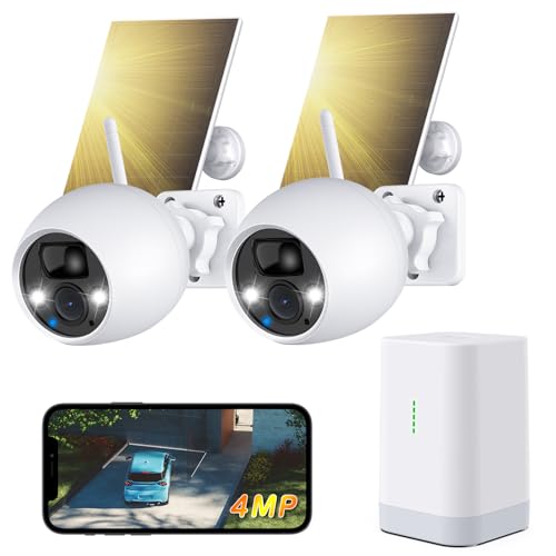 YESKAMOU 4MP Solar Überwachungskamera aussen Akku, 130° Ultra-Weitwinkel, Kamera Überwachung aussen Solar, PIR Bewegungsmelder, WLAN Kamera Outdoor mit microSD, IP66 wasserdicht von YESKAMOU