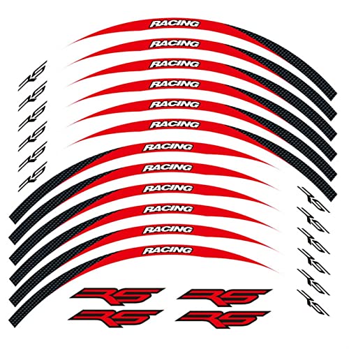 YESKIT Modifizierte dekorative Aufkleber Motorrad Reflektierende Aufkleber Räder Moto Felgenaufkleber Dekoration Styling Felgenaufkleber Für Aprilia RS RS125 RS 125 (Color : 14) von YESKIT