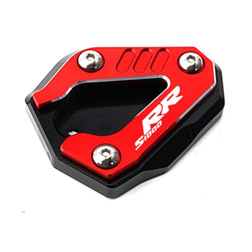 YESKIT CNC Aluminium Motorrad Kickstand Fuß Seitenständer Verlängerung Pad Abdeckung Schutz Für BMW S1000RR 2019-2023 (Color : Red) von YESKIT
