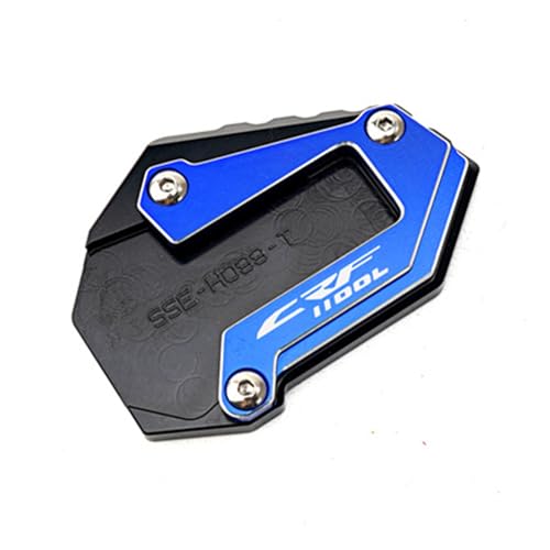 YESKIT CNC Aluminium Ständer Seitenständer Vergrößerung Pad Ventilkappen für Honda CRF1100L CRF 1100 L Africa Twin Sports 2021–2024 (Color : Blue) von YESKIT