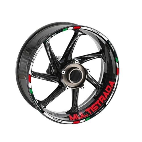 YESKIT Modifizierte dekorative Aufkleber Motorrad Rad Aufkleber Racing Rim Streifen Band Aufkleber Wasserdicht Für Ducati Multistrada 1260/S 950S V4S 1200/S(Color1) von YESKIT