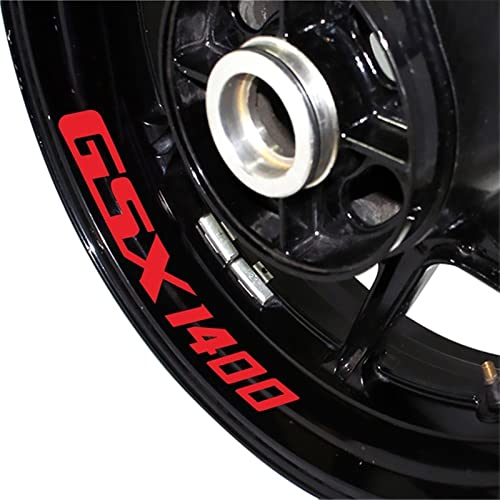 YESKIT Modifizierte dekorative Aufkleber Motorrad Rad Reifen Logo Reflektierende Streifen Aufkleber Felgen Aufkleber Für Suzuki Gsx GSX1400 1400 (Color : Rosso) von YESKIT