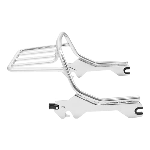 YESKIT stark und robust Motorradzubehör Two Up Gepäckträger Für Harley Fat Boy 114 FLFBS 2018 2019 2020 2021 2022 2023 (Color : Chrome) von YESKIT
