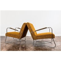 Paar Armlehnstühle Im Bauhaus Stil Von Wschód Zadziele, 1950Er Jahre von YESRETROeu
