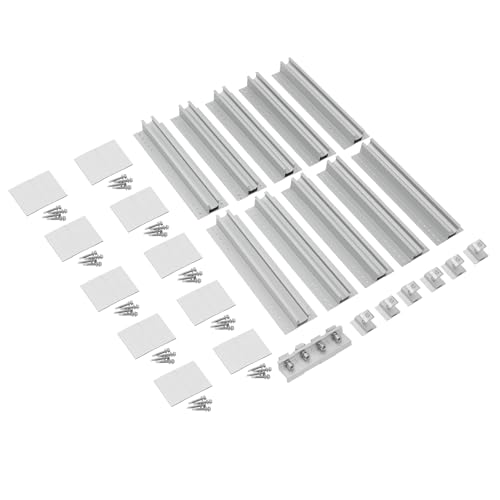 10 Stück Schienen Solarpanel Halterungssatz Schienen Für Solarmodul Verstellbare Halterung Solarpanel Alu Trapezblech Flachdach PV Befestigungssystem Montage Photovoltaik 10 Stück Schienen Solarpanel Halterungssatz Schienen Für Solarmodul Verstellbare Halterung Solarpanel Alu Trapezblech Flachdach PV Befestigungssystem Montage Photovoltaik von YESTAIM