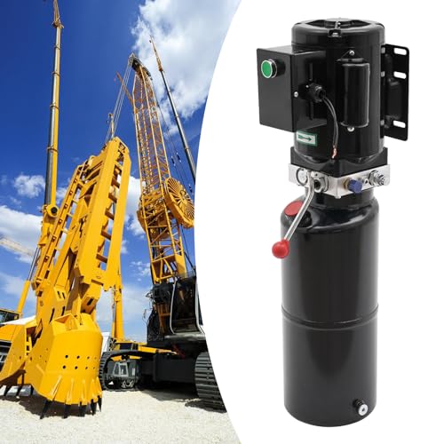 10L Hydraulikpumpe 220V Hydraulikaggregat 21,5 kg Elektro-Hydraulikpumpe mit Metalltank Eisen schwarz Hydraulikaggregat mit großem Öltank von YESTAIM