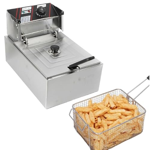 6L Öl-Catering Professional Elektrische Fritteuse Edelstahl Elektro Sicherheitsthermostat Kaltzonenfunktion Kaltzonen Rutschfeste Füße Technologie Mit Ölfilter Korb 2500W Schnelle Erhitzung von YESTAIM