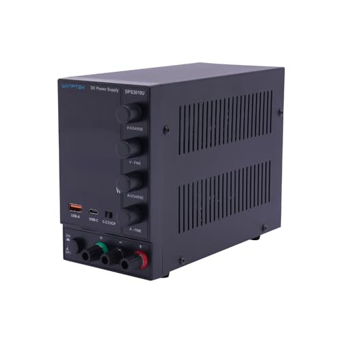 DPS3010U Einstellbares DC-Netzteil - Schwarz (Euro-Stecker 220V) - Modernes, Variables DC-Netzteil mit USB-A/Typ-c-Schnellladeanschluss, hochpräzise 4-LED-Anzeige Bank Encoder Controller Power Supply von YESTAIM