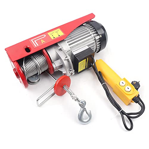 Elektrische Seilwinde 400Kg /800Kg Elektrowinde Motorwinde Hub Seilhebezug Neu Hubhöhe Seilzug Motorwinde 1450W Kupfermotor Flaschenzug 10/5m/min Hubgeschwindigkeit Hebezug von YESTAIM