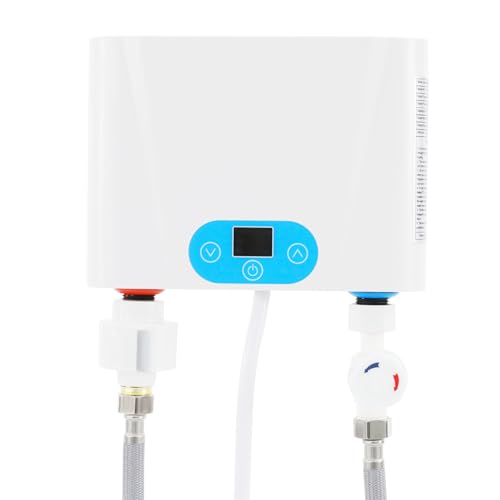 Elektrischer Klein Instant Durchlauferhitzer 220 V Mini Küchenuntertischgerät Größe 5.5 kW Hydraulischer Wandarmatur Mit LED Temperaturanzeige Für Handwaschbecken KüChen SpüLbecken Badezimmer von YESTAIM