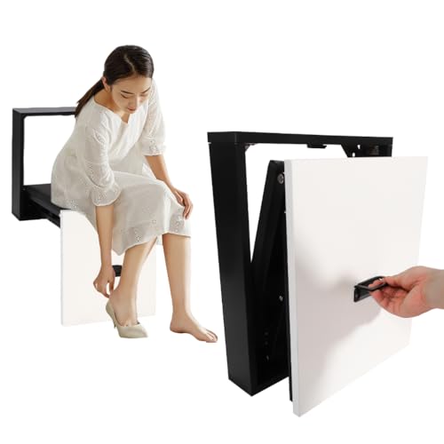 Faltbarer Wandhocker Ultradünner Wand Klappstuhl Unsichtbarer Schuhwechsel Hocker Massivholz Spart Platz Maximale Gewicht Beträgt 150kg Für Eingangsbereiche Wandklappstuhl Klappstuhl (Schwarz Weiß) Faltbarer Wandhocker Ultradünner Wand Klappstuhl Unsichtbarer Schuhwechsel Hocker Massivholz Spart Platz Maximale Gewicht Beträgt 150kg Für Eingangsbereiche Wandklappstuhl Klappstuhl (Schwarz Weiß) von YESTAIM
