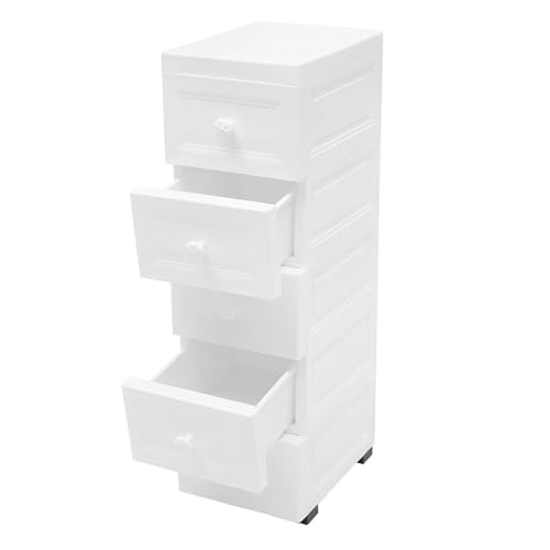 Flurkommode Kommode Sideboards Vertikal Hängeregisterschränke Büroschrank Mit 5 Schubladen Organizer Schlafzimmeraufbewahrung Für Schlafzimmer Bad Schule Büro 25 * 34 * 82cm Weiß von YESTAIM