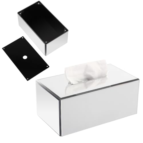Kosmetiktücherbox Mirror Silver Tissue Taschentuchbox Spiegelmodell Das Badezimmer Taschentuchspender Auch Elevation Design Für Kommode oder Schreibtisch Geeignet 23.5 * 13.5 * 9.5 cm von YESTAIM