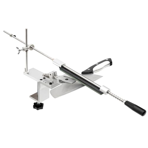 Messerschärfer Festwinkel Messerschärfsystem Kit Aluminium Professioneller 6 Verschiedenen Schärfsteinen Diamantplatten Schleifmittel-Haltesystem Für Jagd Küchenmesser Feinschleif Polierwerkzeug von YESTAIM