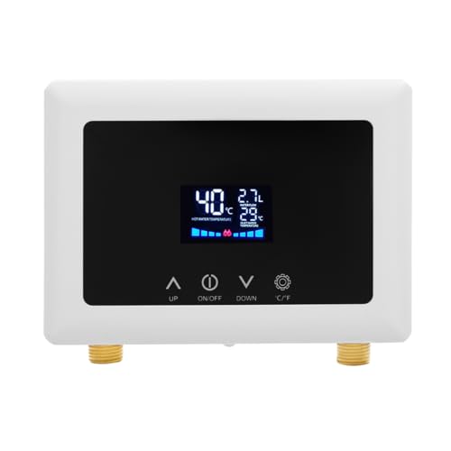 Mini kleiner elektrischer Durchlauferhitzer 220 V Küchengerät Hydraulischer Wandhahn mit Temperaturanzeige Badezimmer Dusche zu Hause LED für Waschbecken Spüle von YESTAIM