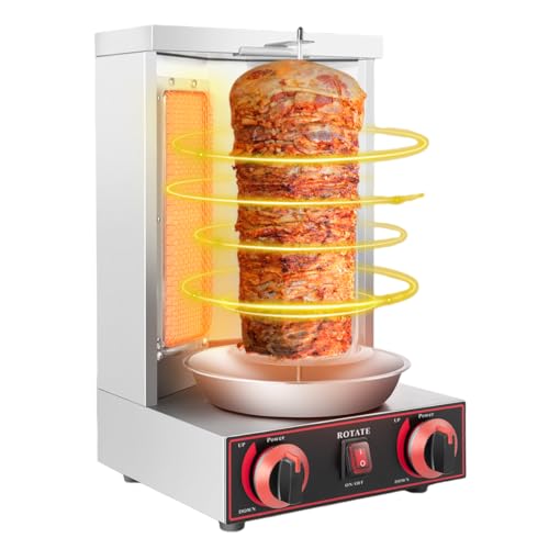 Vertikaler Grill, Grillmaschine, Grillmaschine, verstellbarer Timer, ideal für Döner oder Gyros, kann um 360° gedreht werden. von YESTAIM