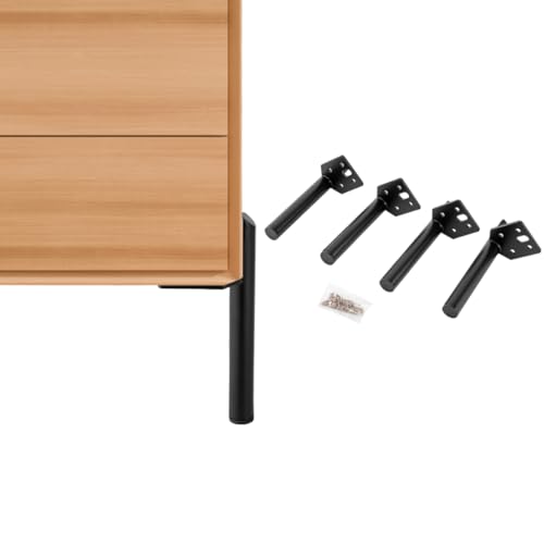 YESTAIM 4pcs 15cm Möbelfüße DIY Metalltischfüße Geeignet 2.5 * 7.5 * 21cm Zum Einschrauben Sofa Couchtisch Fernsehschrank Bett Andere Möbel 4er Set Schwarz von YESTAIM