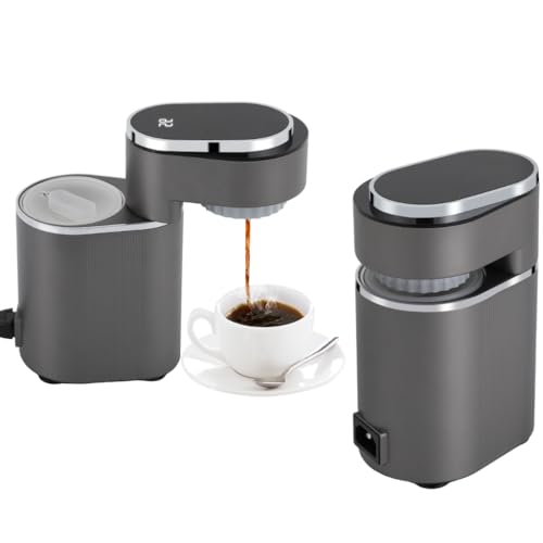 YESTAIM Klappbare Kleine Auto Reise Latte Camping Kaffeemaschine Espressomaschine Tragbare Druckpumpe 150 ml Tragbare Mini Espresso Gemahlenem Elektrische Moka-Kanne Maschine 600 W von YESTAIM