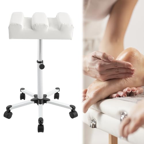 YESTAIM Pediküre Hocker Höhenverstellbar Stuhl Fußpflege Fußhocker Maniküre Fußstütze Salon Spa Ausrüstung Für Beinstütze Schönheitssalon Und Nagelstudio Mit Rädern Weiß von YESTAIM