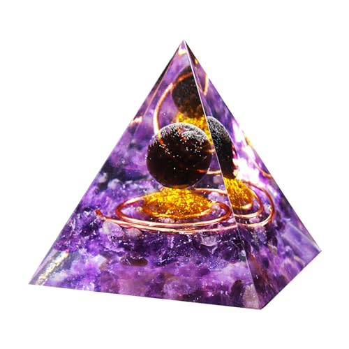 1.96" Große Heilstein Energie Pyramiden Pyramiden Stein Amethyst Pyramide Kristall Pyramide Chakra Pyramide Für Heilung Meditation Orgonit Pyramide Für Meditation Yoga, Wahrsagen, Heimdekoration von YESTARTDS