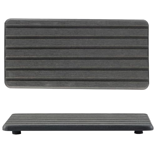 Badematte Stein,Steinmatte Badezimmer 2 Stück wasserabsorbierende Kieselgur-Untersetzer, rechteckig, geriffeltes Design, wasserabsorbierender Stein for Handseifen, Pflanzen und Toilettenartikel im mod von YETGFBH