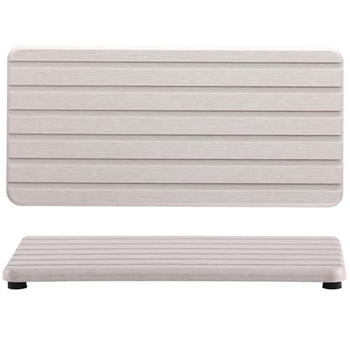 Badematte Stein,Steinmatte Badezimmer 2 Stück wasserabsorbierende Kieselgur-Untersetzer, rechteckig, geriffeltes Design, wasserabsorbierender Stein for Handseifen, Pflanzen und Toilettenartikel im mod von YETGFBH