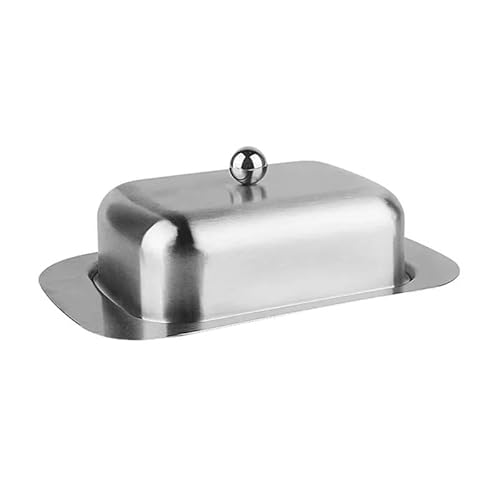Butterdose,Butterdose Keramik Butterbox aus Edelstahl, Butterbox, solide Käse-Aufbewahrungsbox mit Deckel, Butter, Käse, Brotteller, Konservierungsbox(Steel-lid) von YETGFBH