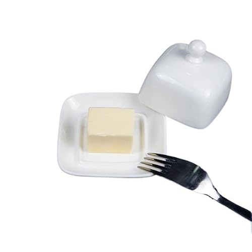 Butterdose,Butterdose Keramik Keramik Butter Aufbewahrungsbox Butter Käse Frischhaltebox mit Deckel Kuchen Obstschale Restaurant Hotel Küche Schale(A) von YETGFBH