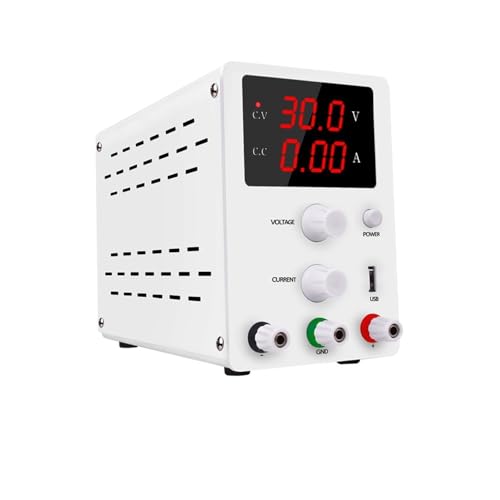 Labornetzteil Regelbar,Labor Netzteil Digitales, geregeltes Schaltnetzteil mit Gleichstrom, 30 V, 10 A, 5 A, USB, einstellbarer Laborstromquellenregler(R-SPS3010 W,110V) von YETGFBH