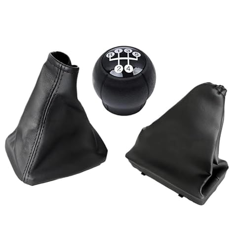 Schaltknauf,Shift Knob Auto MT 5 Geschwindigkeit Schaltknauf Mit Gamasche Boot Abdeckung Handbremse Fall Passend Für OPEL(3PCS-A) von YETGFBH