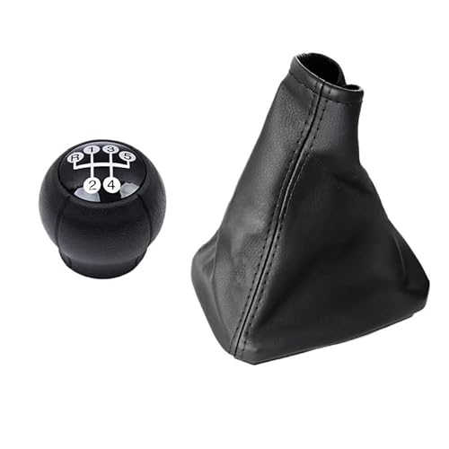 Schaltknauf,Shift Knob Auto MT 5 Geschwindigkeit Schaltknauf Mit Gamasche Boot Abdeckung Handbremse Fall Passend Für OPEL(Knob and Boot-A) von YETGFBH