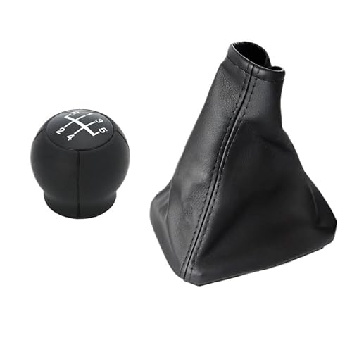 Schaltknauf,Shift Knob Auto MT 5 Geschwindigkeit Schaltknauf Mit Gamasche Boot Abdeckung Handbremse Fall Passend Für OPEL(Knob and Boot-B) von YETGFBH