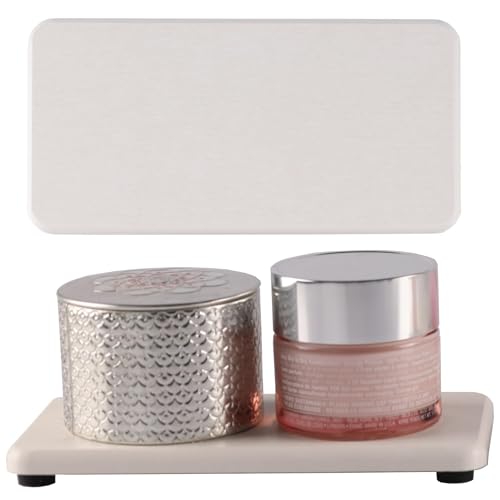 YETGFBH Badematte Stein,Steinmatte Badezimmer 2 Stück Waschtischablagen (6,3 x 3,15 Zoll), Untersetzer aus Kieselgur, Seifenschale for die Küche, wasserabsorbierender Stein verwendet(16-8cm White) von YETGFBH