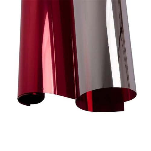 YETGFBH Spiegelfolie,Fensterfolie Reflektierende Solar-Rot-Silber-Tönungsfolie, Einwegspiegel, Fensterglas, Wärmeregulierungsaufkleber USO apto para Zuhause(40x200 cm) von YETGFBH