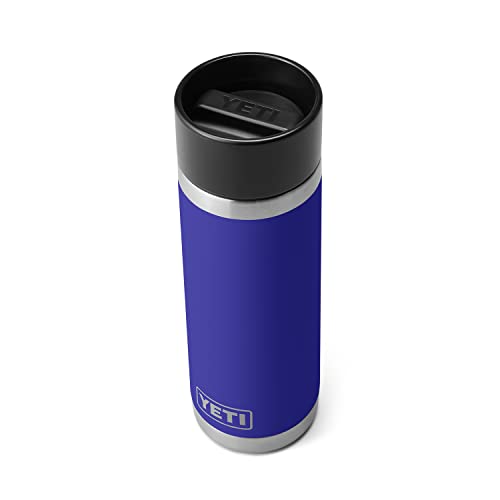 YETI Rambler 530 ml Flasche, Edelstahl, vakuumisoliert, mit Hot Shot Cap, Offshore Blue von YETI