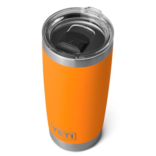 YETI Rambler Becher, 590 ml, Edelstahl, vakuumisoliert, mit MagSlider-Deckel, Orange (King Crab) von YETI