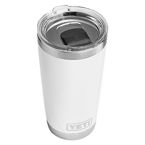YETI Rambler Becher, 590 ml, Edelstahl, vakuumisoliert, mit MagSlider-Deckel, Weiß von YETI