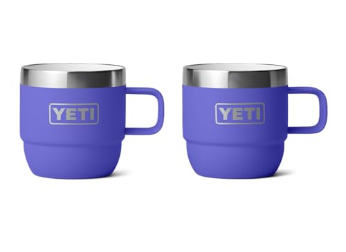 YETI Rambler Espresso Mug, Vacuum Insulated Stainless Steel Stackable Mug, Ultra Marine Violet, 2 Pack 6 oz (177 ml) von YETI