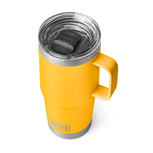 YETI Rambler Reise-Trinkbecher aus Edelstahl, vakuumisoliert, mit starkem Deckel, 590 ml, alpingelb von YETI