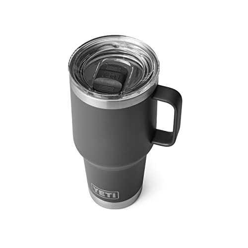 YETI Rambler Reisebecher, Edelstahl, vakuumisoliert, mit starkem Deckel, 850 ml, Anthrazit von YETI