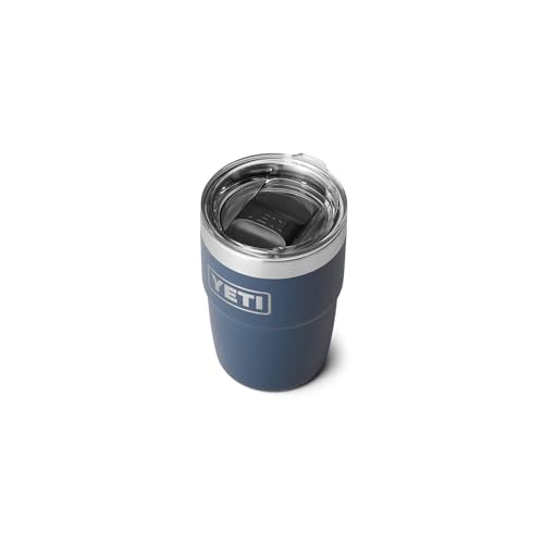 YETI Rambler stapelbare Tasse, Edelstahl, vakuumisolierte Espressotasse mit MagSlider-Deckel, 237 ml, Marineblau von YETI